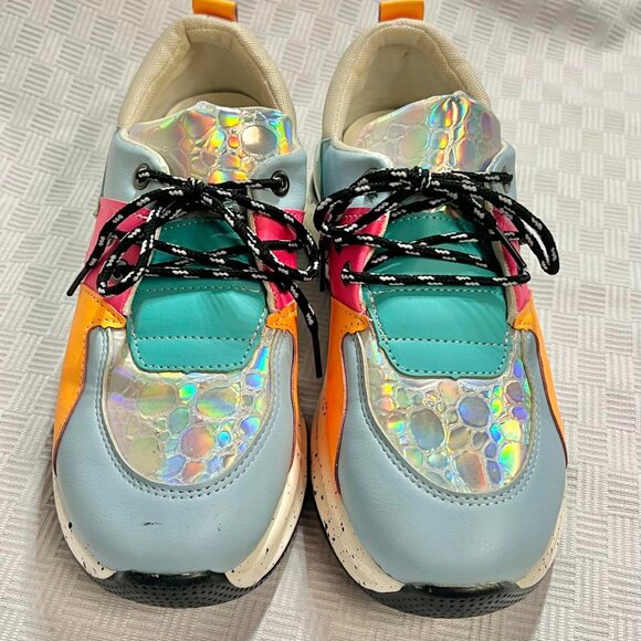 Size 8 M Women's Blue/Orange/Green/Pink Unbranded Gym Shoes - Picture 1 of 10